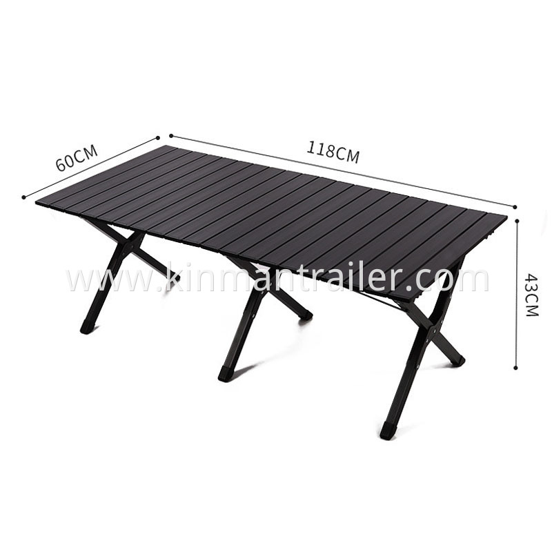 Black Color Aluminum Portable Folding Tables For Outdoor Camping